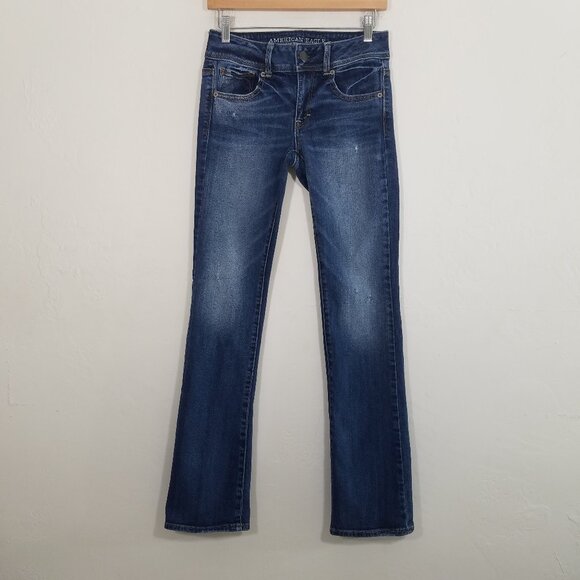 American Eagle Kick Boot Stretch Jeans Blue Size 2 - Picture 1 of 7